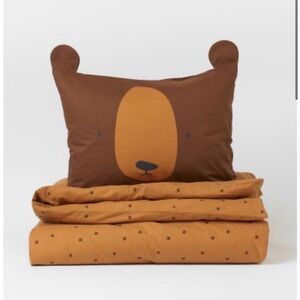 H&M Brown Bear Pillow and Bedding Set